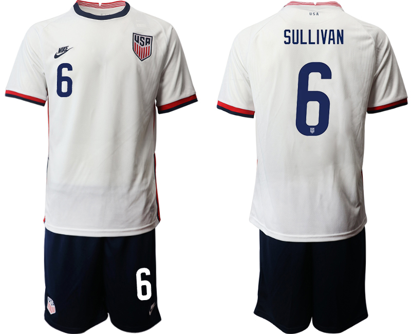 Men 2020-2021 Season National team United States home white #6 Soccer Jersey->japan jersey->Soccer Country Jersey